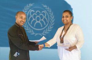 Eshetu Mengistu (PhD), Global Director General of DPO (Left) and Ms. Ronita Ghosh, Founder and President of World Chamber for Social Business (Right)